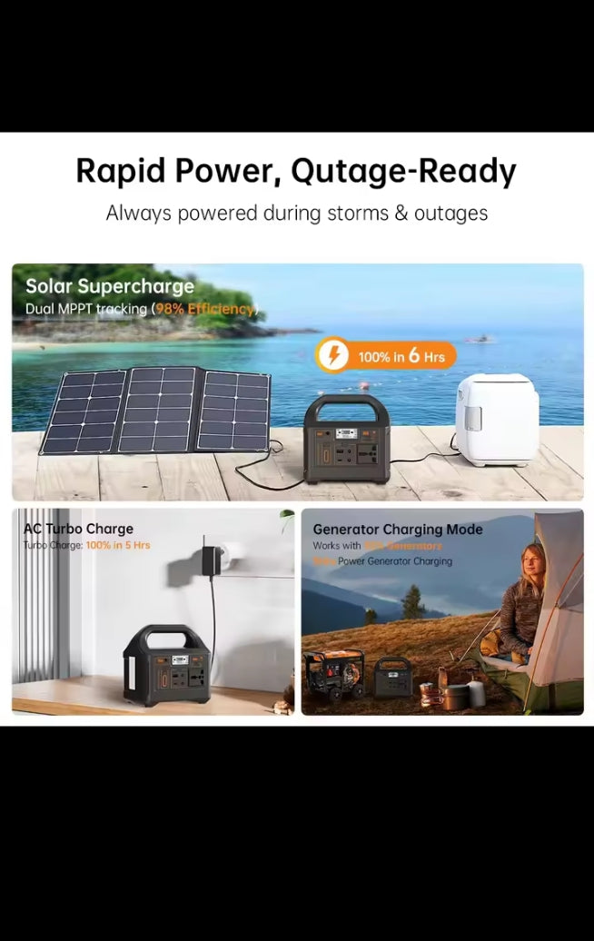 Station d'Énergie Portable Solaire – Batterie Nomade