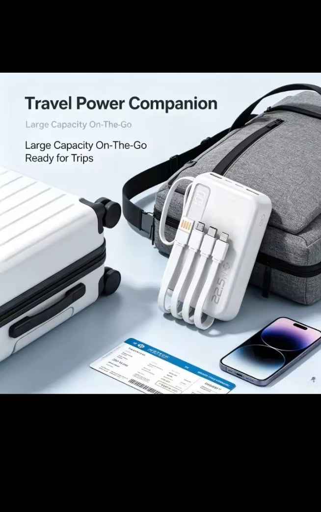 20000mAh Power Bank 22.5W Fast Charging USB-C Built-in Cable LED Display