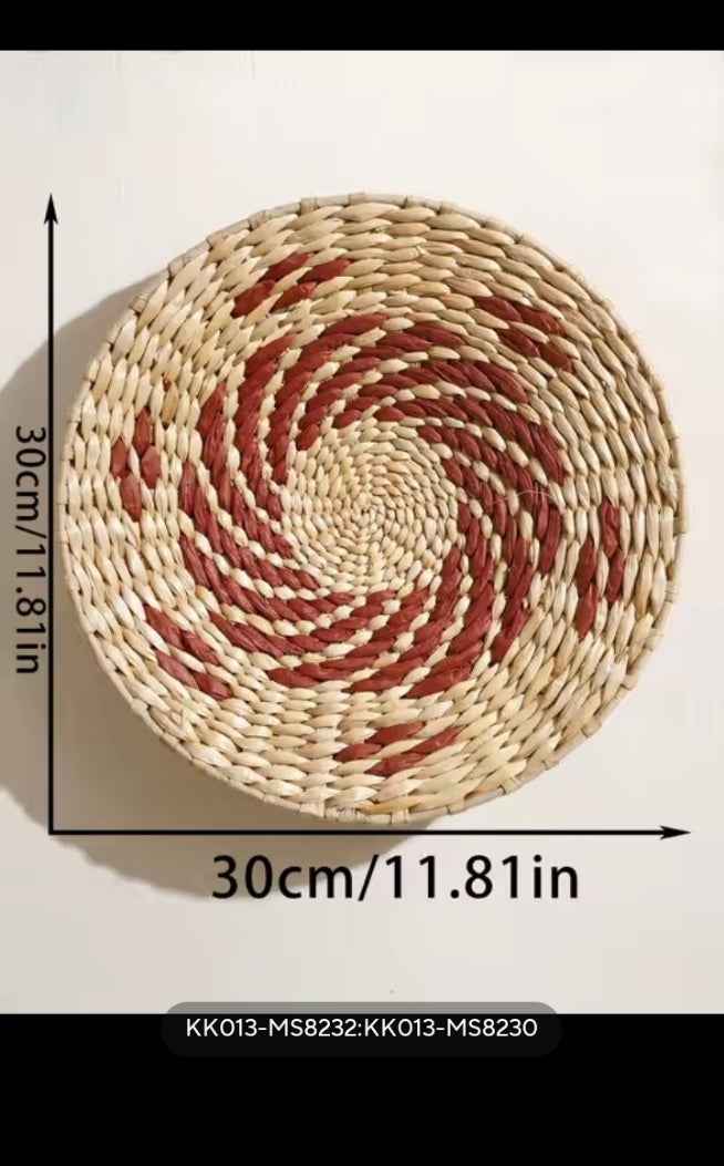 Lot de paniers muraux tressés, décoration murale boho naturelle, style afro-bohème