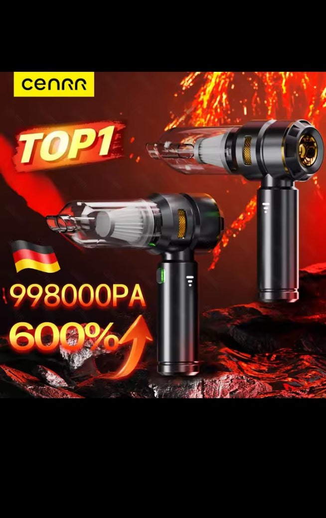 Cordless Handheld Car Vacuum 16000Pa 2-in-1 Vacuum Air Duster Rechargeable