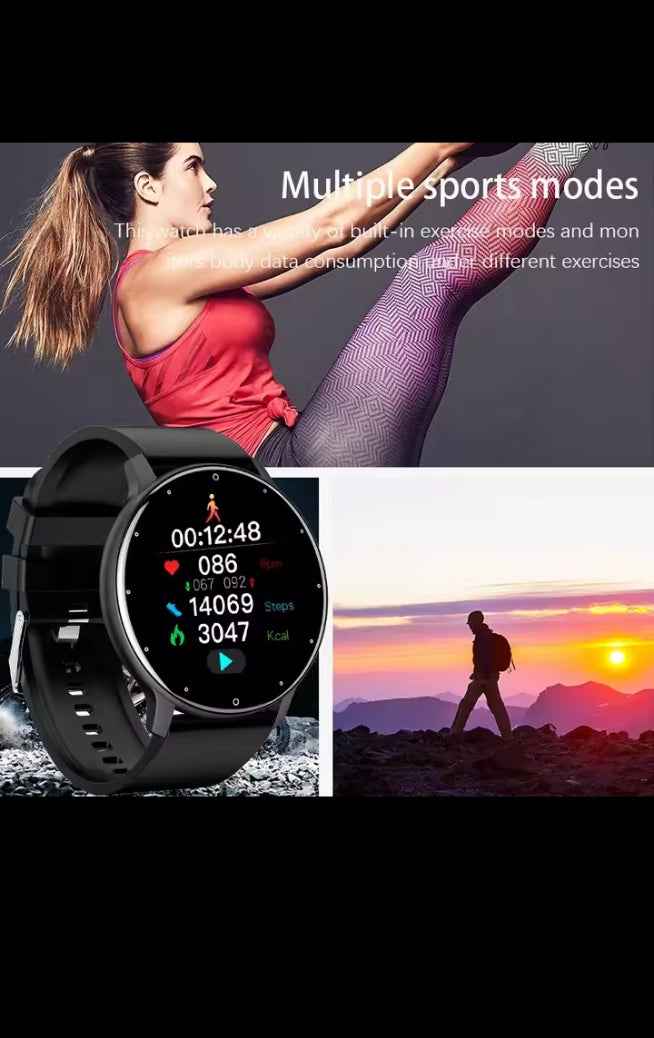 Montre Connectée Étanche – Suivi Sport, Sommeil et Fréquence Cardiaque, Notifications Smartphone