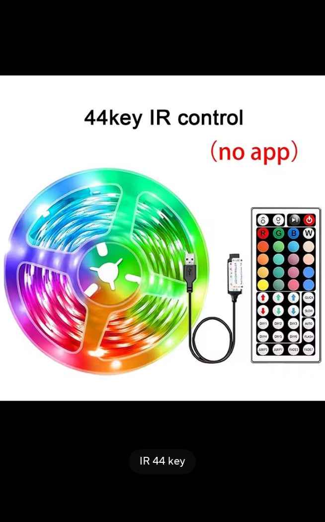 Bande LED RGB multicolore, ruban lumineux avec télécommande, éclairage d'ambiance pour chambre, salon et gaming