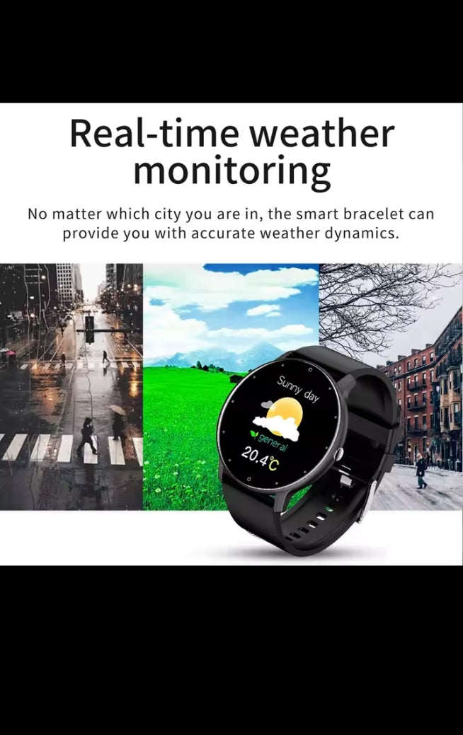 Montre Connectée Étanche – Suivi Sport, Sommeil et Fréquence Cardiaque, Notifications Smartphone
