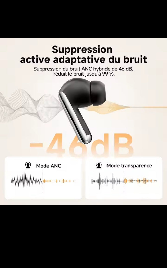 Écouteurs sans fil Bluetooth avec boîtier de charge, son HD, micro intégré et autonomie longue durée